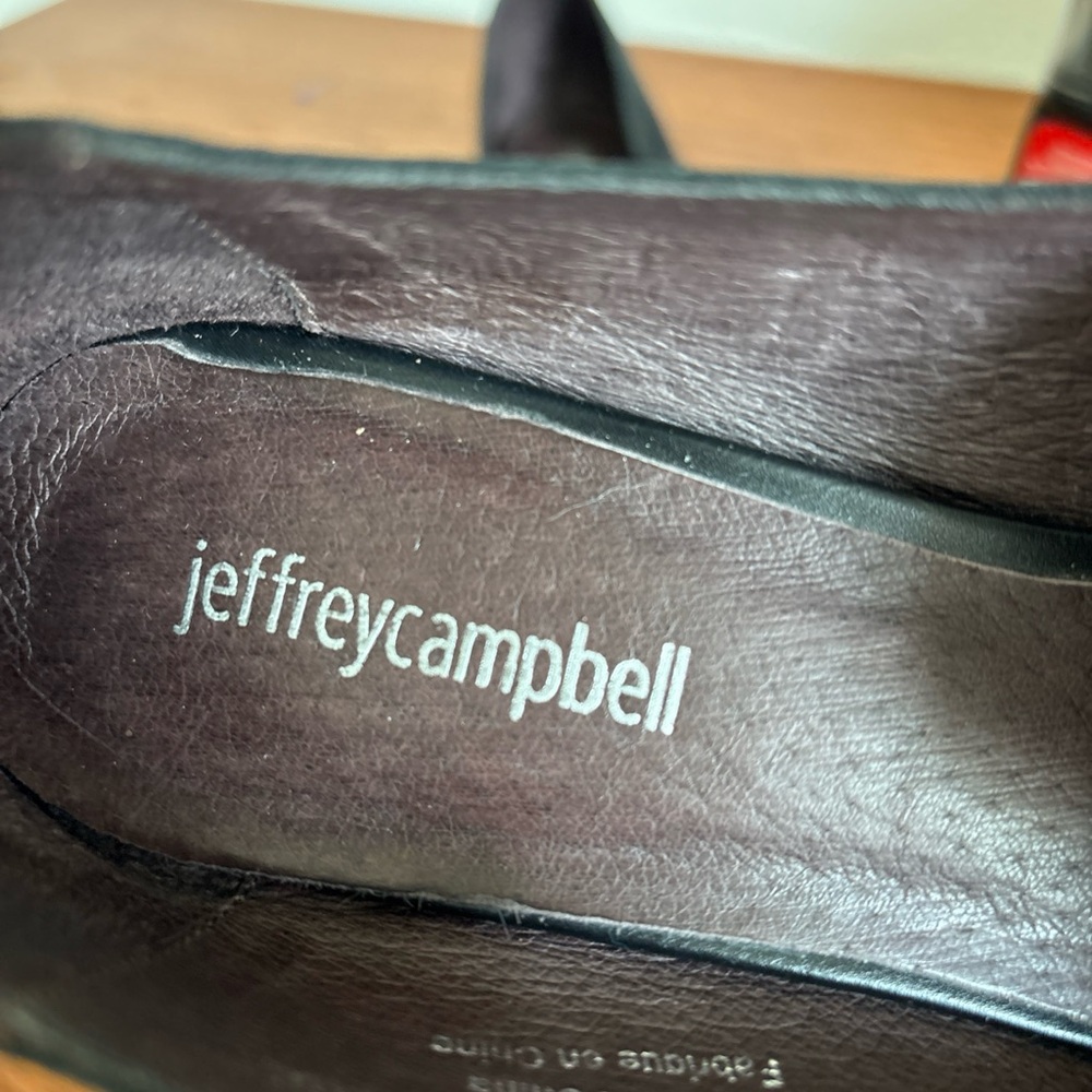 Jeffery Campbell - Viona Black Patent Croc Leather Pointed Toe Circle Heels 8.5 - Picture 5 of 10